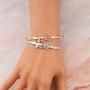 HOLLP  Daughter in Law Gift Marriage Made You Family Love Made You My Daughter Cuff Bracelet with Rose Flower Wedding Jewelry Stepdaughter Gift