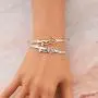 HOLLP  Daughter in Law Gift Marriage Made You Family Love Made You My Daughter Cuff Bracelet with Rose Flower Wedding Jewelry Stepdaughter Gift