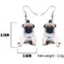NEWEI Acrylic Fashion Puppy Pug Dog Dangle Earrings Big Long Drop For Women Kid Sweet Animal Jewelry Gift Charm