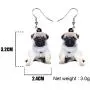 NEWEI Acrylic Fashion Puppy Pug Dog Dangle Earrings Big Long Drop For Women Kid Sweet Animal Jewelry Gift Charm
