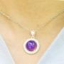 MOJO JEWELRY Handmade Made Mood Stone Mood Pendant Sterling Silver Plated Mood Necklace with Stainless Steel Chain 16''+2''
