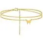 MEMGIFT Butterfly Anklets for Women Teen Girls Two Layered Dainty 18K Real Gold Ankle Bracelet Personalized Handmade Cute 26 Letter A-Z Engraved Fashion Trendy Beach Simple Jewelry