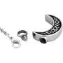 CoolJewelry Urn Necklace Ashes Cresent Rectangle Keepsake Pendant Moon Star Eternal Cremation Memorial Jewelry Stainless Steel