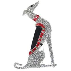 Fashion Brooch Jewelry Silver Tone Greyhound Scotty Borzoi Hound Dog Puppy Canine Rhinestone Enamel Animal Pin Brooch