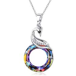 Sllaiss Phoenix Crystal Necklace Jewelry Crystals from Austria Nirvana of Phoenix Pendant Elegant Crystals Necklace for Women, Wife, Lover Birthday Anniversary Gift with Box