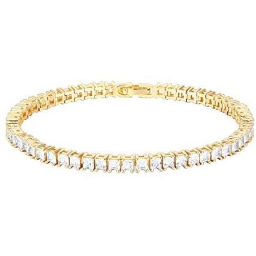 PAVOI 14K Gold Plated Princes Cut Cubic Zirconia Classic Tennis Bracelet | Gold Bracelets for Women | 3mm CZ, Size 6.5-7.5 Inch