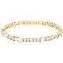 PAVOI 14K Gold Plated Princes Cut Cubic Zirconia Classic Tennis Bracelet | Gold Bracelets for Women | 3mm CZ, Size 6.5-7.5 Inch