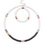 Colorful African Vinyl Disc 6mm Beads Necklace Bracelet Set Adjustable Hawaiian Beach Necklace Heishi Surfer Choker Bracelet Bohemian Jewelry for Women Girls