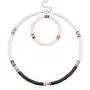 Colorful African Vinyl Disc 6mm Beads Necklace Bracelet Set Adjustable Hawaiian Beach Necklace Heishi Surfer Choker Bracelet Bohemian Jewelry for Women Girls