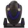 Efulgenz Fashion Chunky Multi Layered Faux Pearl Crystal Floral Statement Necklace Earrings Costume Jewelry Set (Color Options)