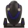 Efulgenz Fashion Chunky Multi Layered Faux Pearl Crystal Floral Statement Necklace Earrings Costume Jewelry Set (Color Options)