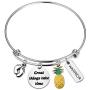 AKTAP IVF Gift Warrior Pineapple Keychain Transfer Day TTC Gift Great Things Take Time Infertility Awareness Jewelry