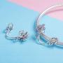 Snowflake Dangle Hat Animal Deer Beads Charm Authentic 925 Sterling Silver For Pandora Charms Bracelet (Flower Charm)