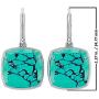 UTOPIA JAIPUR 925 Silver with White Rhodium Plating Turquoise Dangle Earrings for Girls and Women