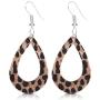 GIMEFIVE 4 Pairs Leather Teardrop Glitter Sequins Earring Lightweight Leaf Drop Bohemian Hollow Earrings for Women Girl