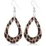 GIMEFIVE 4 Pairs Leather Teardrop Glitter Sequins Earring Lightweight Leaf Drop Bohemian Hollow Earrings for Women Girl