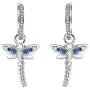 AOBOCO Dragonfly Earrings Sterling Silver Hoop Earrings with Simulated Light Sapphire Crystals from Austria, Adorable Insects in The Garden Series, Hypoallergenic Dragonfly Jewelry Gifts for Women