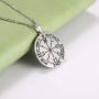 VASSAGO Stainless Steel Sixth Pentacle of Mars Key of Solomon Seal Pendant Necklace Engraved Round Charm Talisman Necklaces Jewelry for Men Women Teens Christmas Birthday New Year Gifts