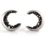 LAONATO Crescent Moon and Black CZ Earrings LAONATO Crescent Moon and Black CZ Earrings
