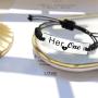 SOUSYOKYO Couple Bracelet, Her One His Only Bracelets, Long Distance Matching Relationship for Wife and Husband, Wedding Day Jewelry