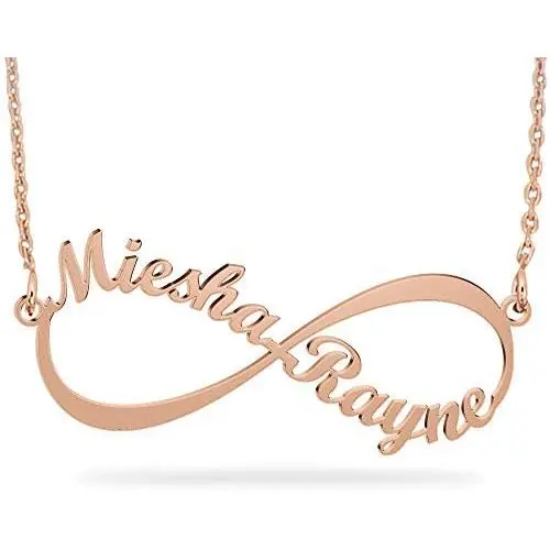 Joelle Jewelry Design Personalized Rose Gold Eternal Infinity Name Necklace Customized Made Name Pendant Necklace Joelle Jewelry Design Personalized Rose Gold Eternal Infinity Name Necklace Customized Made Name Pendant Necklace