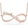 Joelle Jewelry Design Personalized Rose Gold Eternal Infinity Name Necklace Customized Made Name Pendant Necklace