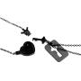 Stainless Love Heart Crown Lock and Key Pendant Necklace Set, 100 Languages I Love You Couples Projection Jewelry