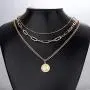 HAIAISO Layered Gold Pendant Choker Necklace - 14K Gold Plated Multilayer Coin Medallion Snake Chain Adjustable Dainty Necklace Set for Women Jewelry Gifts HAIAISO Layered Gold Pendant Choker Necklace - 14K Gold Plated Multilayer Coin Medallion Snake Chain Adjustable Dainty Necklace Set for Women Jewelry Gifts