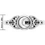 US Jewels Ladies 0.925 Sterling Silver Irish Celtic Trinity Knot & Moon Ring