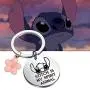 FAADBUK Funny Stitch Keychain Stitch Inspired Gifts Stitch is My Spirit Animal Jewelry Ohana Keychain Hibiscus Flower Charm Jewelry