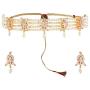 Efulgenz Indian Bollywood 14 K Gold Plated Cubic Zirconia Faux Ruby Emerald Pearl Choker Necklace Earring Bridal Jewelry Set