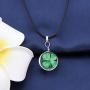 FAADBUK St. Patricks Day Shamrock Jewelry Irish Clover Lucky Gift Real Green Shamrock Earring Real Green Shamrock Necklace & Bracelet For Women Girls