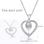 Van Chloe Women 925 Sterling Silver Necklace Love Heart Pendant Only You Cubic Zirconia Diamond White Gold Plated Necklace Jewelry Gifts for Women Girls 17.7''+ 1.77'' (Heart) (Heart) (Only You)