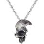 Punk Style Cool Mens Women Stainless Steel Skeleton Halloween Skull Coffin Pendant Necklace