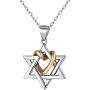 Nofade Silver Cross Star of David Pendant Necklace Gold&Silver Two Tone Pendant Religious Jewish Jewelry for Women Men, Chain 18(with Gift Box)