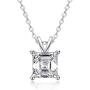 AINUOSHI 18K Gold Plated Sterling Silver 2 Carat Cubic Zirconia Asscher Cut Solitaire Pendant Necklace, 18''