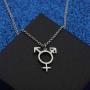 WUSUANED Transgender Symbol Necklace Transgender Pride Jewelry Male And Female Symbol Necklace Transgender gift