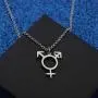 WUSUANED Transgender Symbol Necklace Transgender Pride Jewelry Male And Female Symbol Necklace Transgender gift WUSUANED Transgender Symbol Necklace Transgender Pride Jewelry Male And Female Symbol Necklace Transgender gift