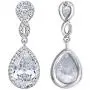 EVER FAITH Zircon Austrian Crystal Wedding 8-Shape Dangle Earrings Clear Silver-Tone EVER FAITH Zircon Austrian Crystal Wedding 8-Shape Dangle Earrings Clear Silver-Tone