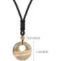 JUNHAN Natural Gemstone Lucky Coin Pendant Necklace for Women Men Reiki Healing Round Donut Crystal Stone Jewelry Adjustable Braided Cord JUNHAN Natural Gemstone Lucky Coin Pendant Necklace for Women Men Reiki Healing Round Donut Crystal Stone Jewelry Adjustable Braided Cord