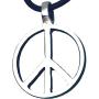 Trilogy Jewelry Pewter Classic Peace Sign Love Hippie Pendant on Leather Necklace