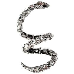 YACQ Womens Crystal Stretch Snake Bracelet Fit Wrist Size 6-1/2 to 8 Inch - Lead & Nickle Free - Halloween Costume Outfit Accessories Jewelry