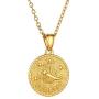GOLDCHIC JEWELRY Personalized Zodiac Coin Necklace, Coin Pendant, Horoscope Astrology Necklace, Gold Medallion Zodiac Necklace