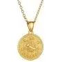 GOLDCHIC JEWELRY Personalized Zodiac Coin Necklace, Coin Pendant, Horoscope Astrology Necklace, Gold Medallion Zodiac Necklace