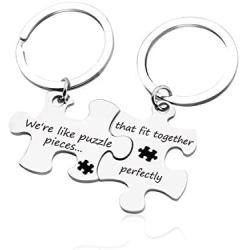 HN HNHB Like Puzzle Pieces Fit Together Perfectly Couple Keychain Boyfriend Girlfriend Gift Birthday Jewelry Gifts