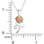 Disney Beauty and the Beast, Sterling Silver Rose Pendant Necklace, 18'' Chain