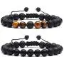 MengPa Lava Rock Bracelet Yoga Aromatherapy Anxiety Essential Oil Diffuser Volcanic Stone Bead Bangle for Women Men MengPa Lava Rock Bracelet Yoga Aromatherapy Anxiety Essential Oil Diffuser Volcanic Stone Bead Bangle for Women Men