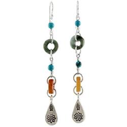 NOVICA Multi-Gem Blue Calcite .925 Sterling Silver Beaded Dangle Earrings, Hill Tribe Adventure