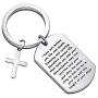 WSNANG Bible Verse Prayer Keychain Religious Gifts Christian Jewelry Bible Cross Charm Inspirational Cross Religious Gifts