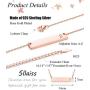 Sllaiss Rose Gold Initial Bar Necklace for Women Men 925 Sterling Silver Personalized A-Z Alphabet Charm Pendant Letter Necklace